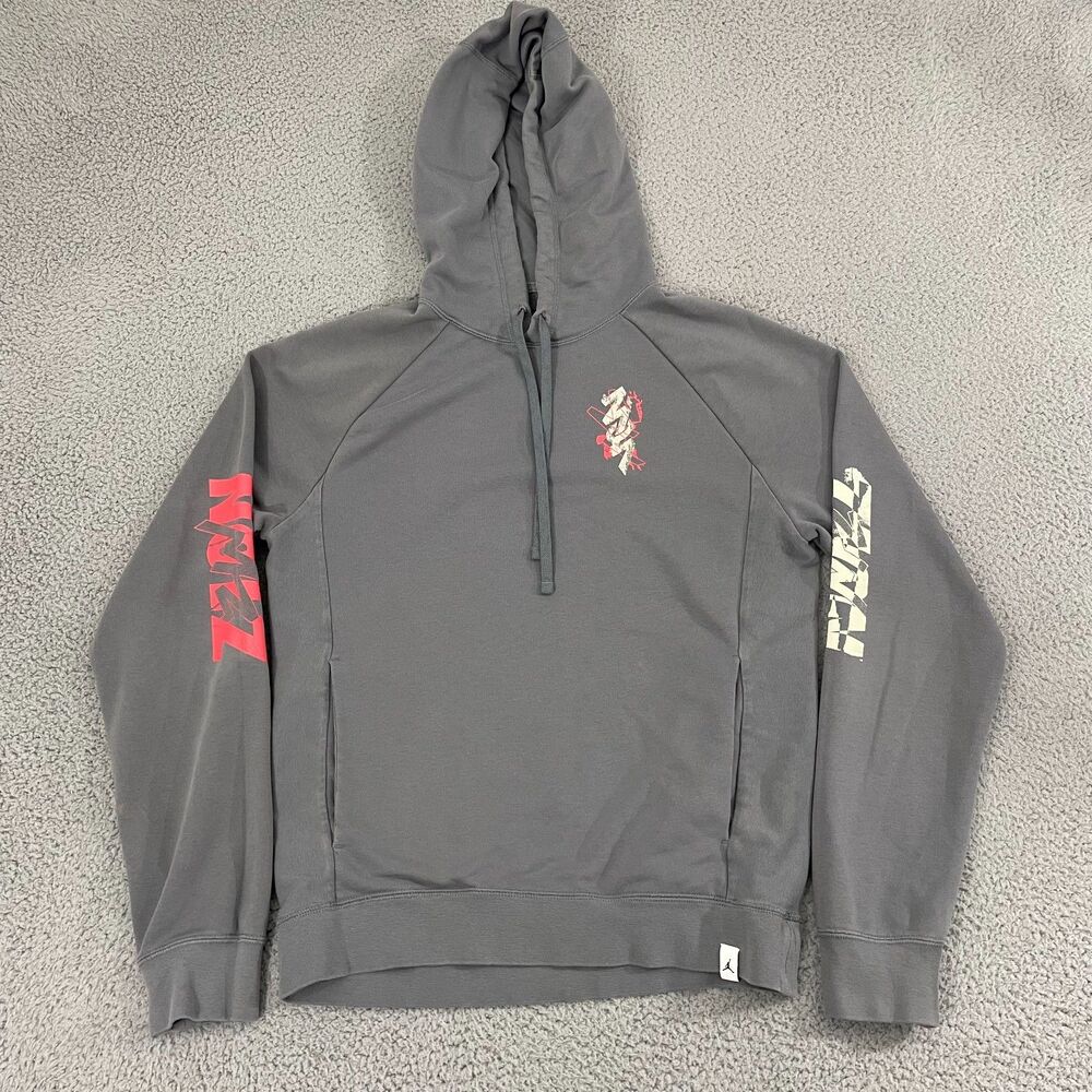 Nike‎ Air Jordan Zion Hoodie Men S Gray DV5625 084 Dri-Fit Pullover